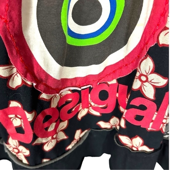 Desigual A Line Dress XS Vintage Y2K Patchwork Sequin Butterfly Plunge V Neck - Picture 8 of 14